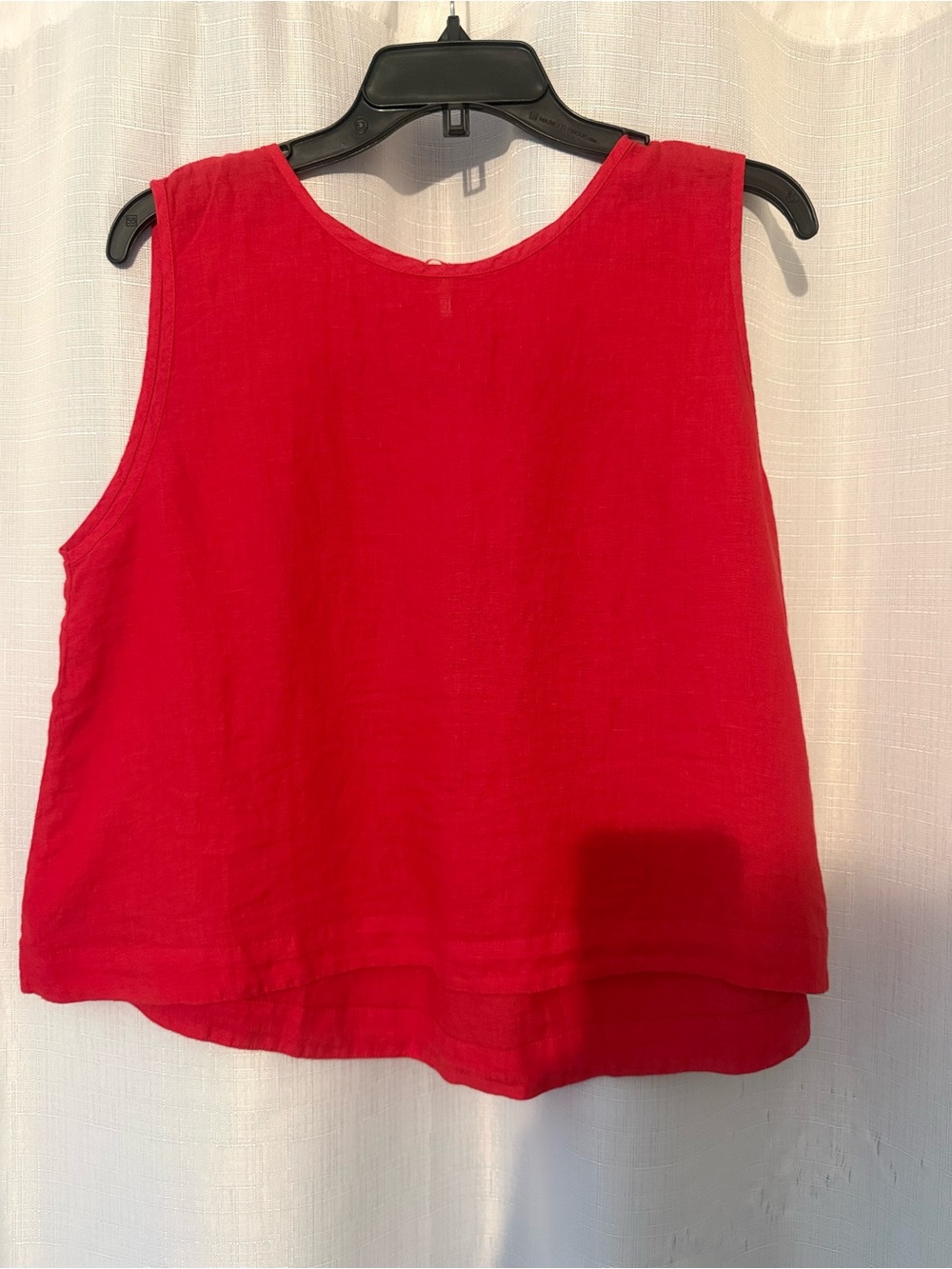Maxine Woven Linen Top NWT Red Sleeveless Linen Blouse Size L